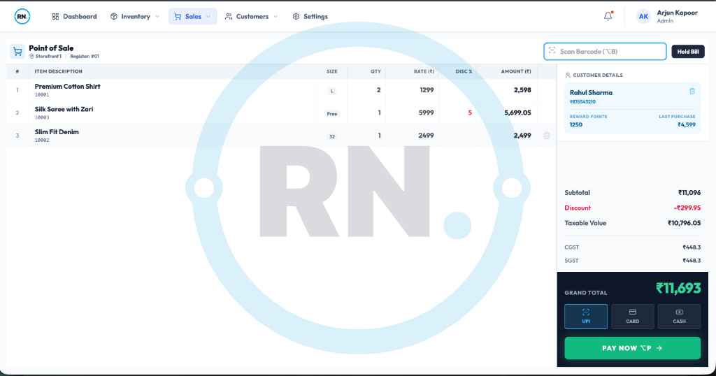 RetailNode POS Dashboard Preview